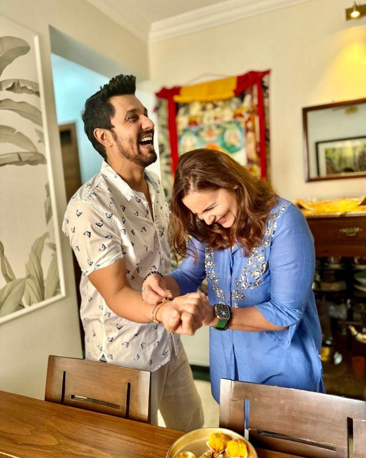 Randeep Hooda and his sister Anjali share a laugh as they celebrate Rakhi